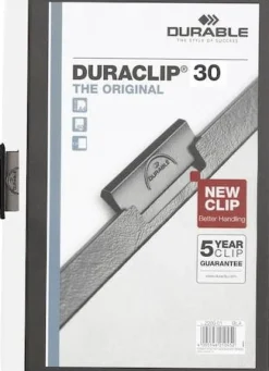 Klämmapp DURABLE Duraclip A4 Vit, 30 blad