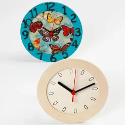 Klocka med träram 15cm plywood