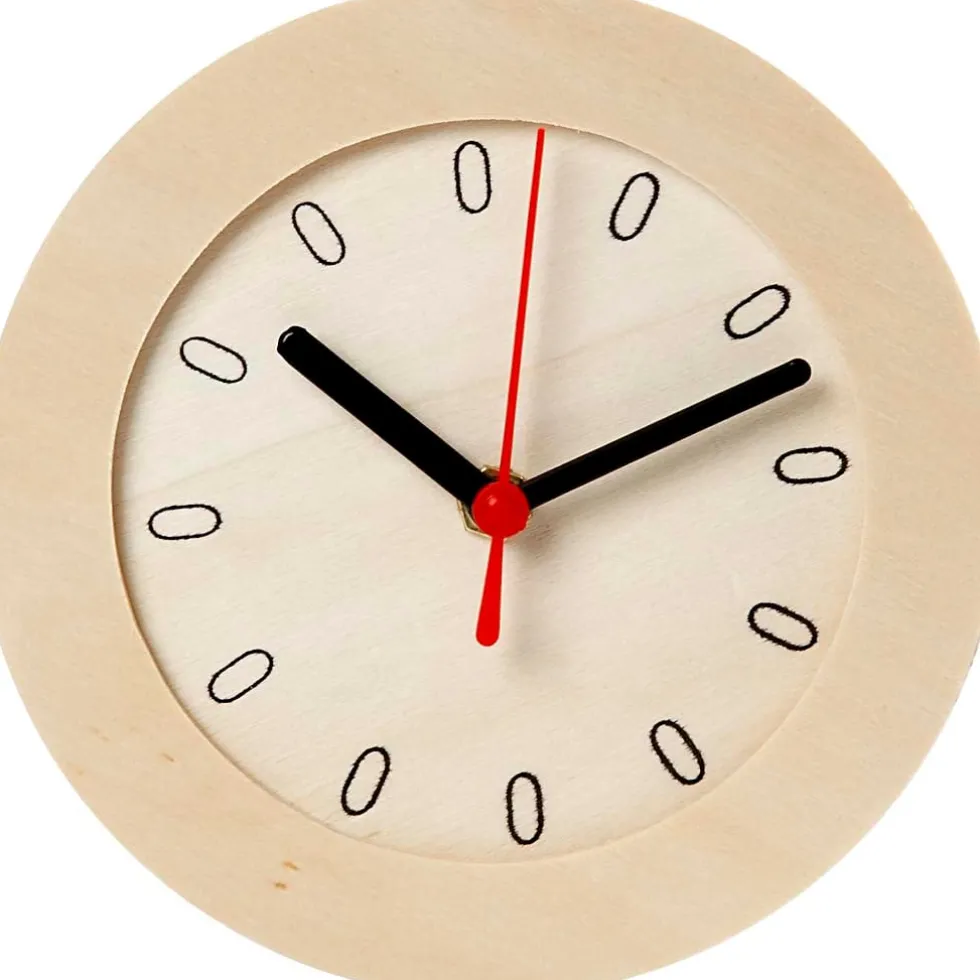 Klocka med träram 15cm plywood