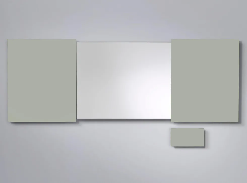 Konferensskåp Glas Betonggrå, magnetisk