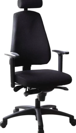Kontorsstol LANAB LD6340 Multisynkron, svart textil