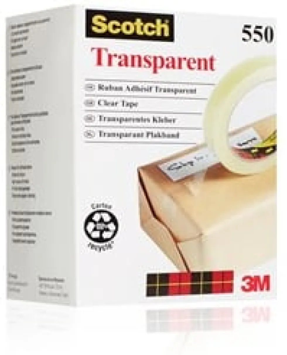 Kontorstejp Scotch 550 Transparent STOR, 19mm x 66m