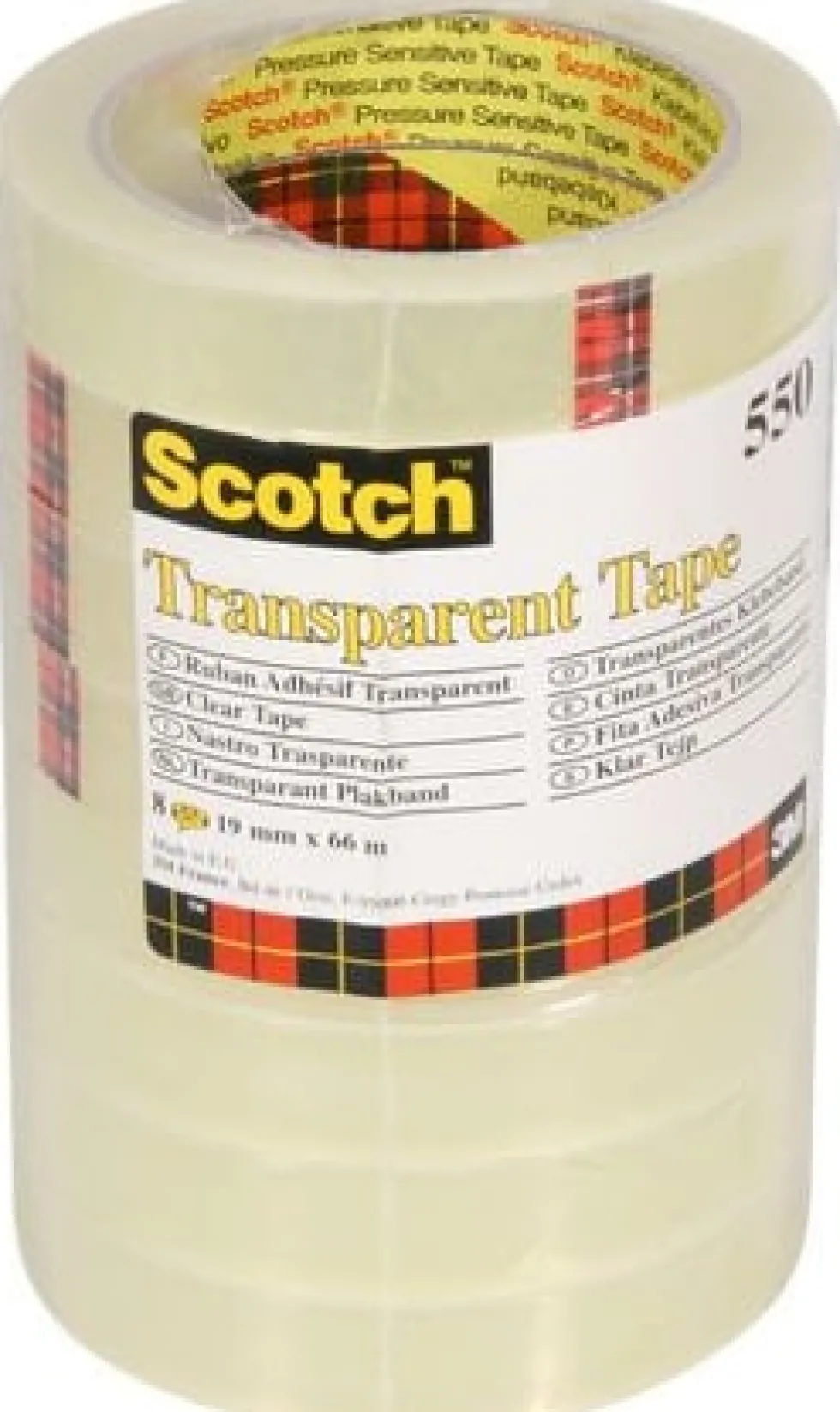 Kontorstejp Scotch 550 Transparent STOR, 19mm x 66m