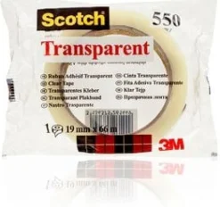 Kontorstejp Scotch 550 Transparent STOR, 19mm x 66m