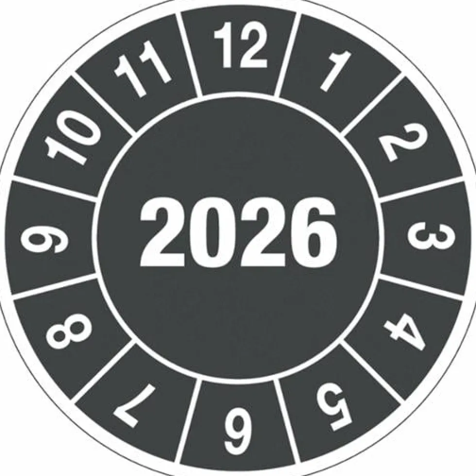 Kontrollmärke 2026 25mm 10/fp