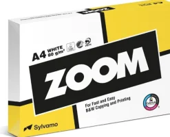 Kopieringspapper Zoom A4, ohålat, 80g, 5x500/fp