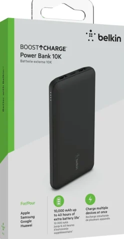10K Power Bank w/USB-C 15W, Black