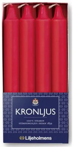 Kronljus LILJEHOLMENS 200mm röd 8/fp