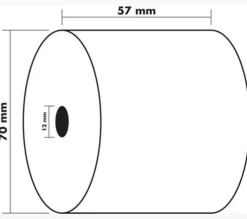 Kvittorulle 57x70x12mm 40m