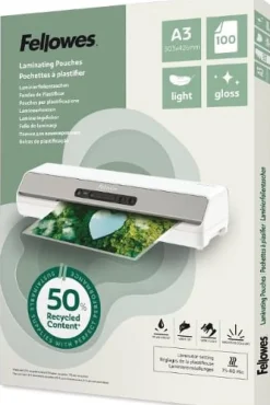 Laminat FELLOWES A3 75-80mic klar 100/fp