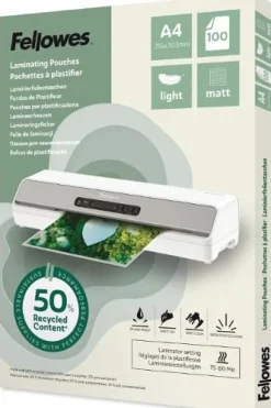 Laminat FELLOWES A4 75-80mic matt 100/fp
