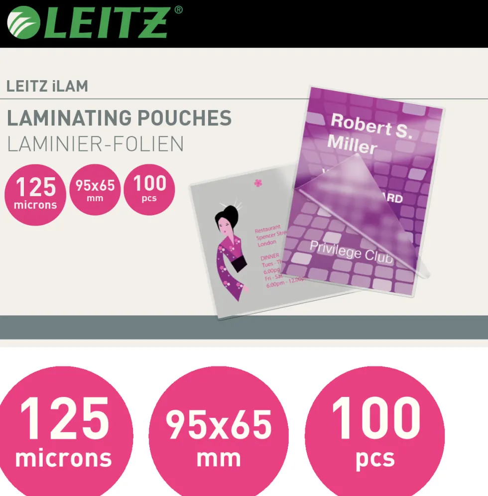Laminat lågvärme 65x95 125 mic (100)