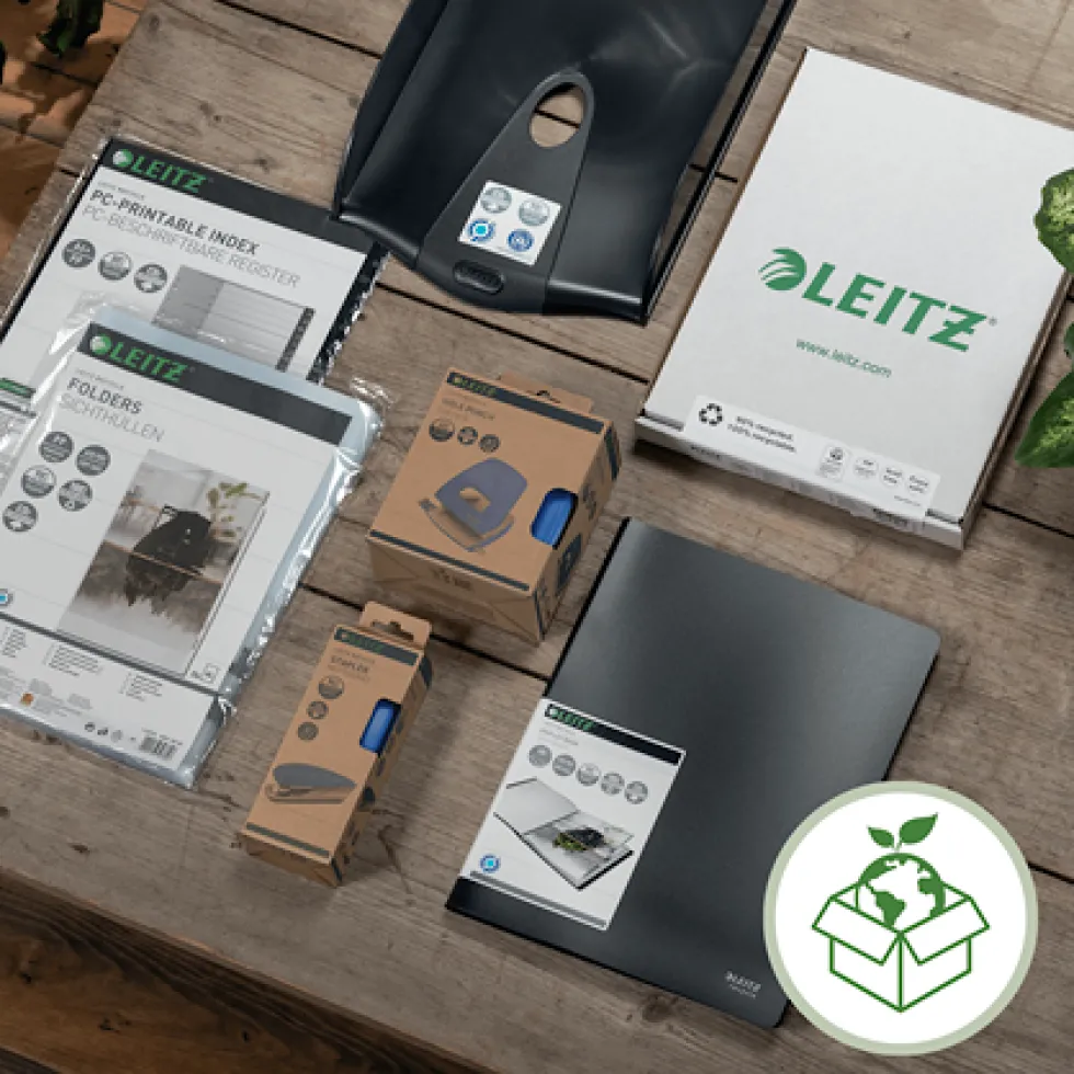 Leitz Recycle Hålslag 2h/30ark EU röd