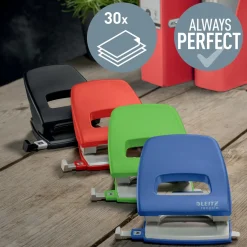 Leitz Recycle Hålslag 2h/30ark EU röd