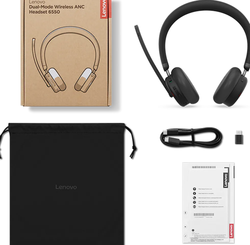 Lenovo 6550 - Headset - på örat - Bluetooth - trådlös - aktiv
