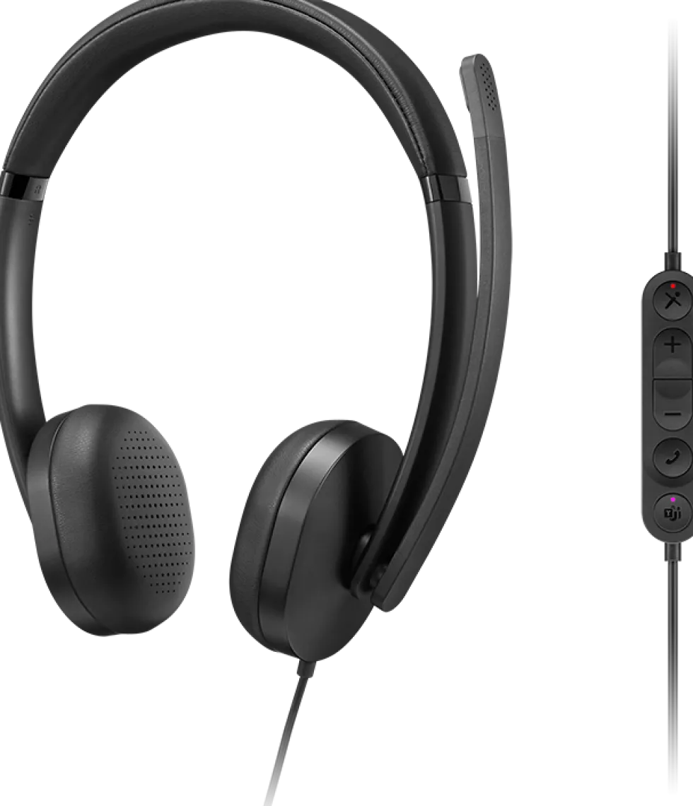 Lenovo 5000 - Headset - på örat - kabelansluten - USB-C - svart