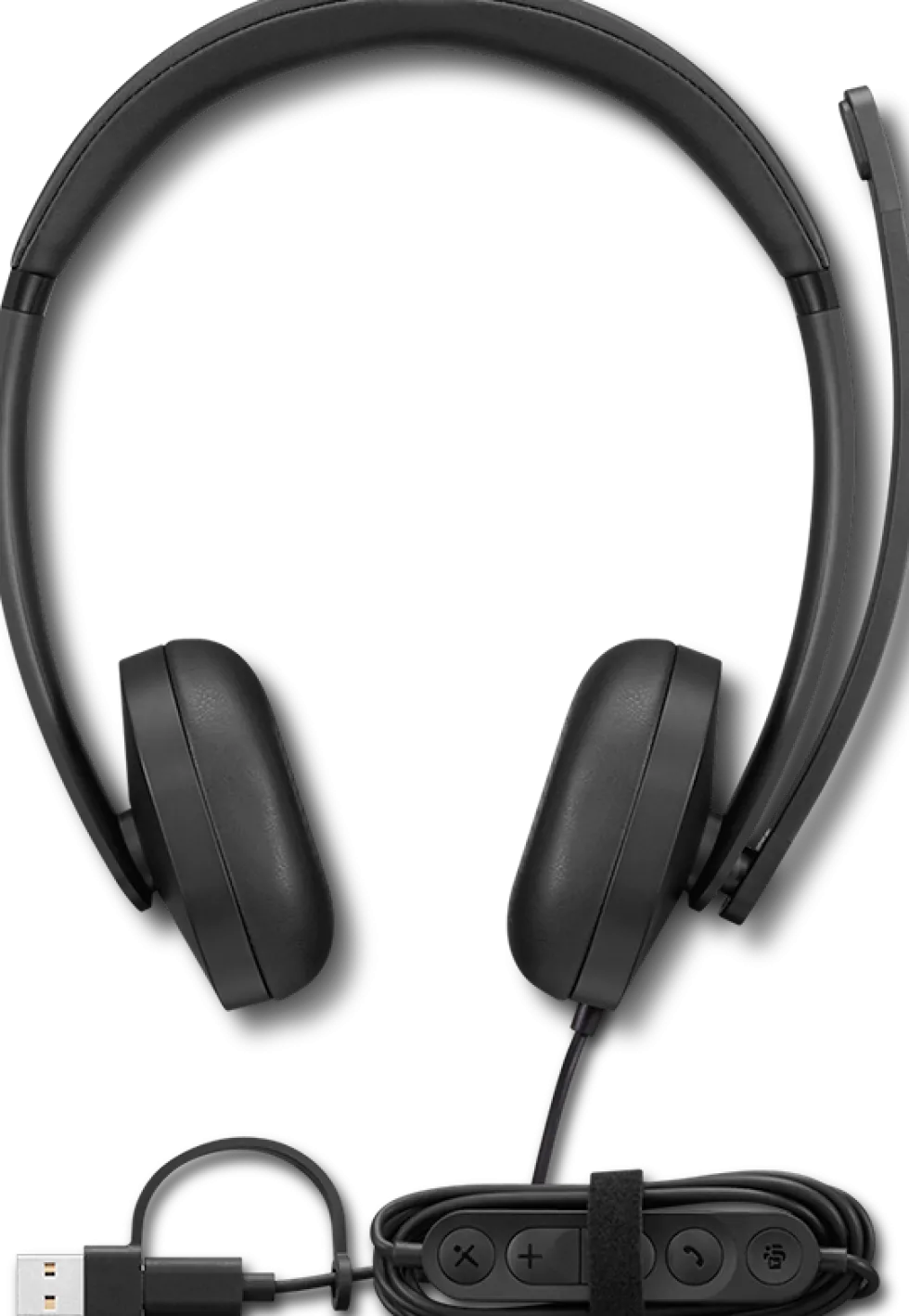 Lenovo 5000 - Headset - på örat - kabelansluten - USB-C - svart
