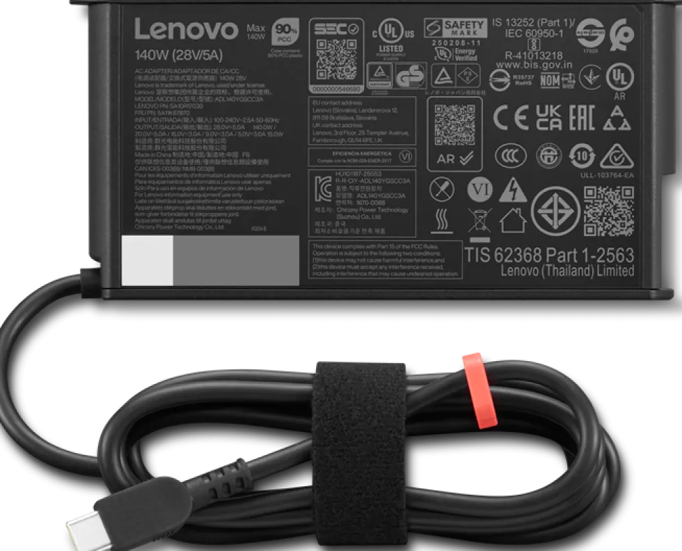 Lenovo - Strömadapter - GaN, tunn - AC 115-230 V - 140 watt