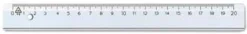 Linjal Transparent, plast, 20cm, 10/fp