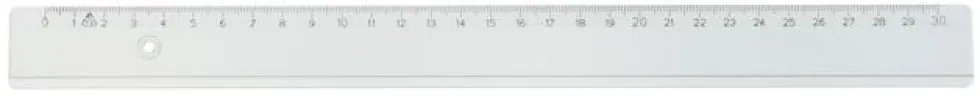 Linjal Transparent, plast, 30cm, 10/fp