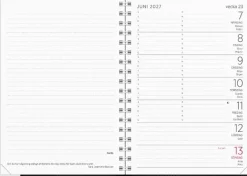 Liten Veckokalender 2027 svart