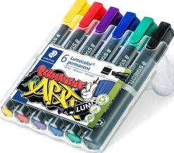 LUMOCOLOR MARKER PERMANENT 6 ASS