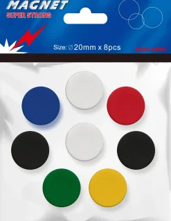 Magnet 20mm 8/set sorterade färger