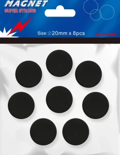 Magnet 20mm 8/set svart