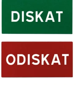 Magnetskylt Diskat/Odiskat 10x5cm