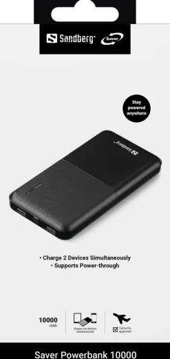 10.000 mAh Saver PowerBank, Black