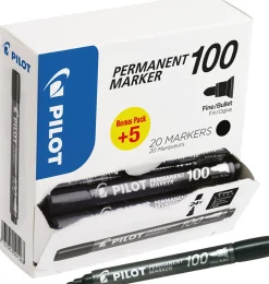 Marker Permanent 100 konisk Value Pack svart (20)