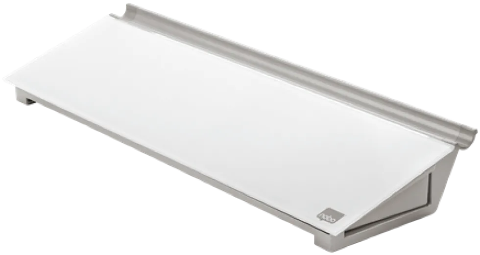 Memotavla glas NOBO med pennfack, vit, 460mm