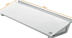 Memotavla glas NOBO med pennfack, vit, 460mm