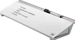 Memotavla glas NOBO med pennfack, vit, 460mm