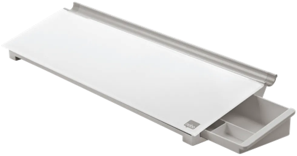 Memotavla glas NOBO med pennfack, vit, 460mm