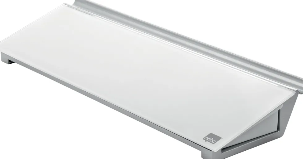 Memotavla glas NOBO med pennfack, vit, 460mm