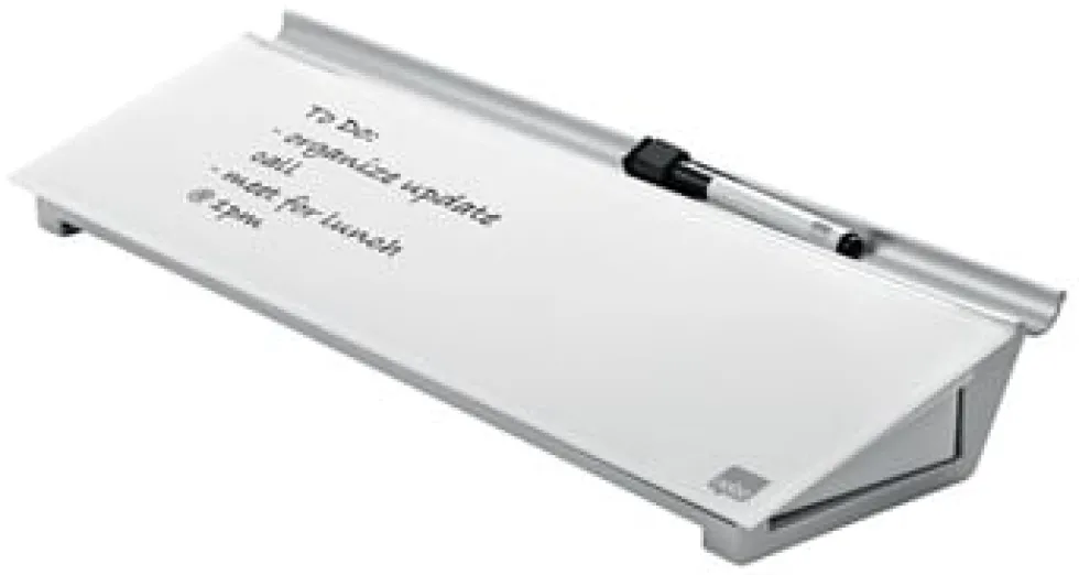 Memotavla glas NOBO med pennfack, vit, 460mm