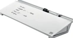Memotavla glas NOBO med pennfack, vit, 460mm