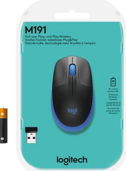M190 Full-size wireless mouse, Blue