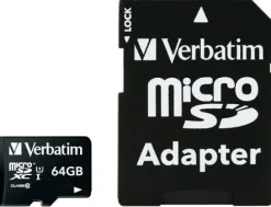 Micro SDXC Card 64GB Class 10 w/adaptor