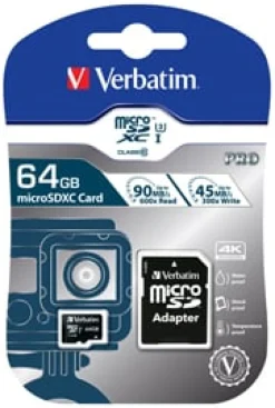 Micro SDXC Card PRO 64GB U3 with Adaptor