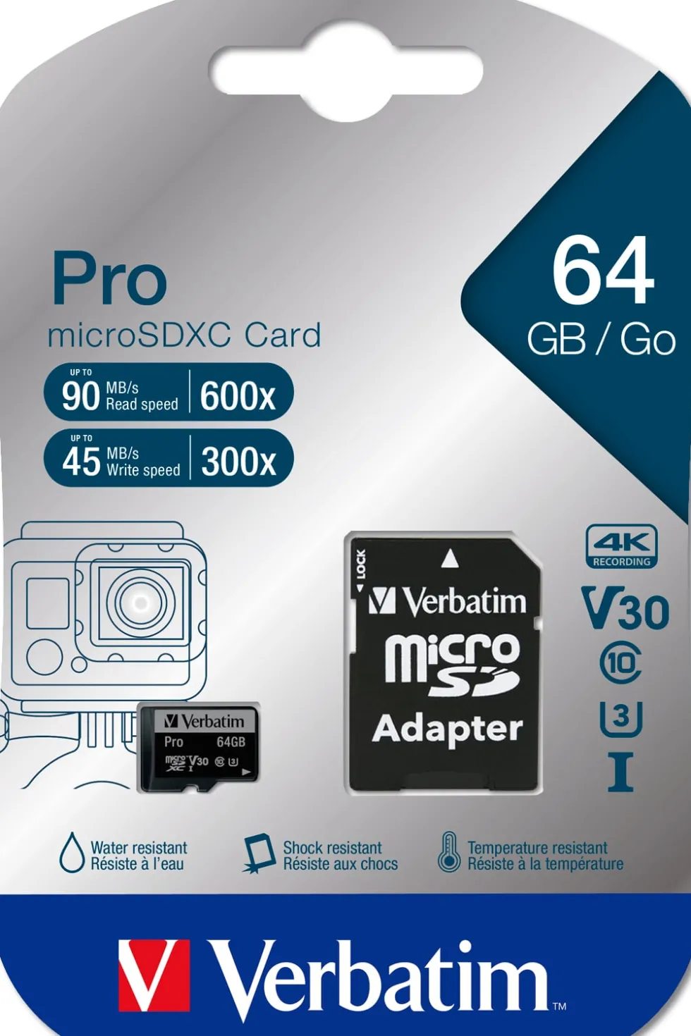 Micro SDXC Card PRO 64GB U3 with Adaptor