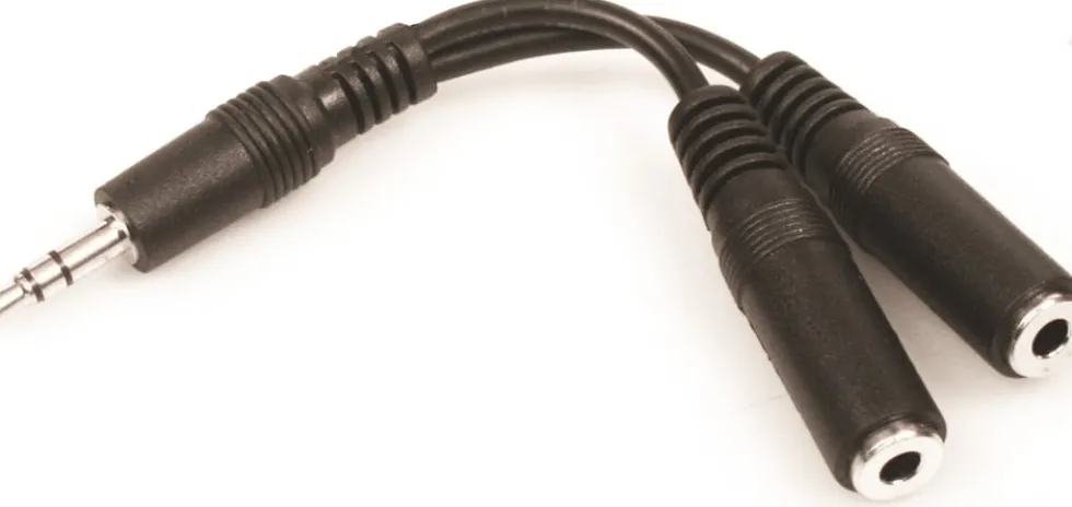 MiniJack Splitter 1-2, Black