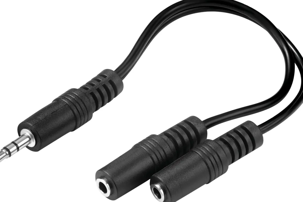 MiniJack Splitter 1-2, Black