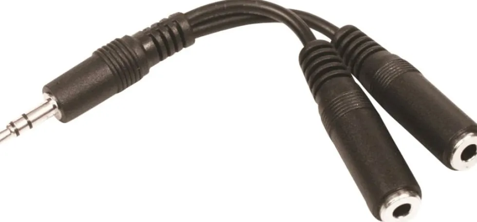 MiniJack Splitter 1-2, Black