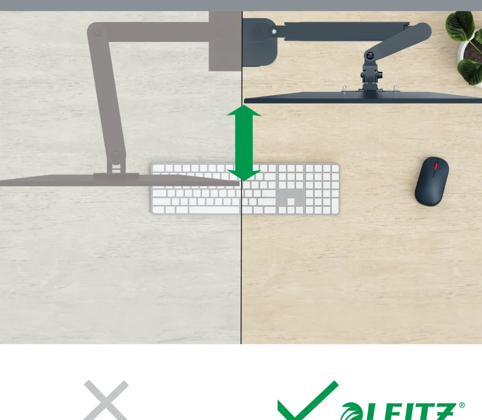 Monitorarm LEITZ Ergo Dubbel Grå