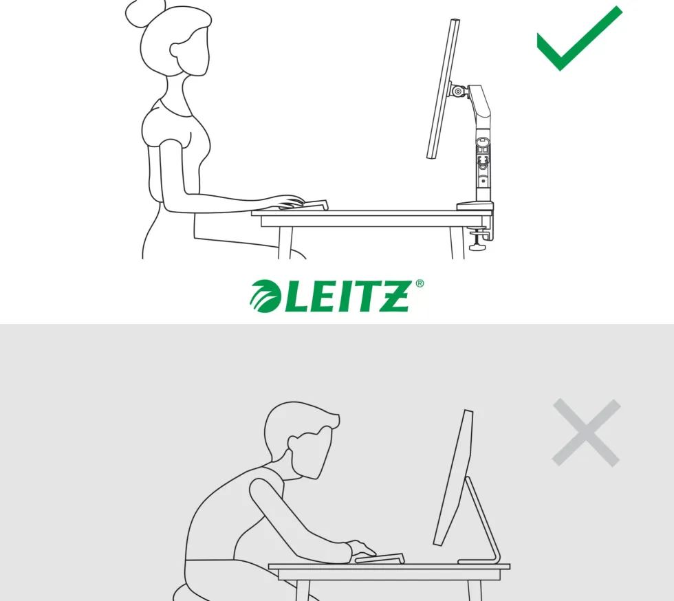 Monitorarm LEITZ Ergo Dubbel Grå