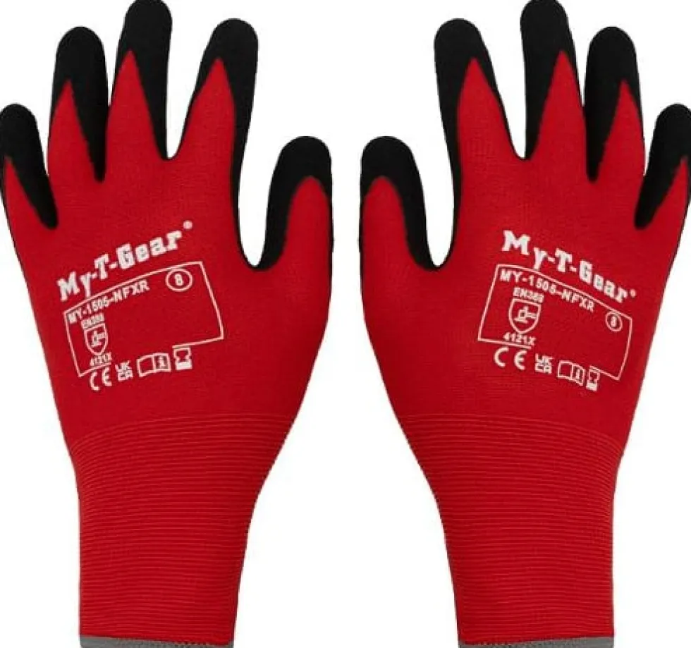 Montagehandske MY-T-GEAR nitril röd 10