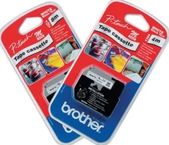 Märkband Brother MK-221BZ, svart/vit, 9mm