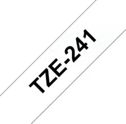 Märkband Brother TZe241, svart/vit, 18mm